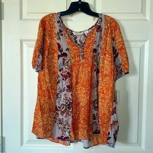 Caffe Marrakesh Floral Blouse Sz L